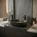 Bassino Black Marble Oval Countertop Textured Wash Basin 