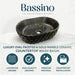 Bassino Black Marble Oval Countertop Textured Wash Basin 