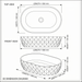 Bassino Black Marble Oval Countertop Textured Wash Basin 