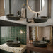 Bassino Black Marble Oval Countertop Textured Wash Basin 