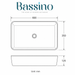 Bassino Black Marble Rectangular Countertop Wash Basin 