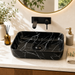 Bassino Black Marble Rectangular Countertop Wash Basin 