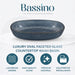 Bassino Blue Faceted Glass Countertop Wash Basin