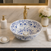 Bassino Floral Art Round Countertop Wash Basin