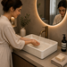 Bassino Fluted Matte Marble Table Top Wash Basin 