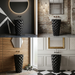 Bassino Geometric Black Pedestal Wash Basin