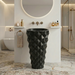 Bassino Geometric Black Pedestal Wash Basin