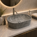 Bassino Grey Marble Textured Countertop Wash Basin 
