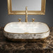 Bassino Luxury White & Gold Ceramic Designer Countertop Wash Basin
