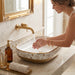 Bassino Luxury White & Gold Ceramic Designer Countertop Wash Basin