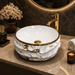 Bassino Luxury White & Gold Marble Countertop Wash Basin 