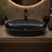 Bassino Matte Black Oval Countertop Wash Basin 
