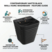 Bassino Matte Black Wall-Hung Wash Basin 