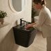 Bassino Matte Black Wall-Hung Wash Basin 