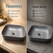 Bassino Matte Grey Rectangular Countertop Wash Basin