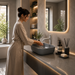 Bassino Matte Grey Rectangular Countertop Wash Basin