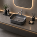 Bassino Matte Grey Rectangular Countertop Wash Basin