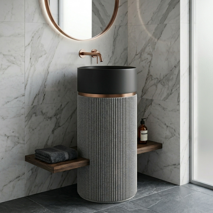 Bassino Round Freestanding Pedestal Wash Basin