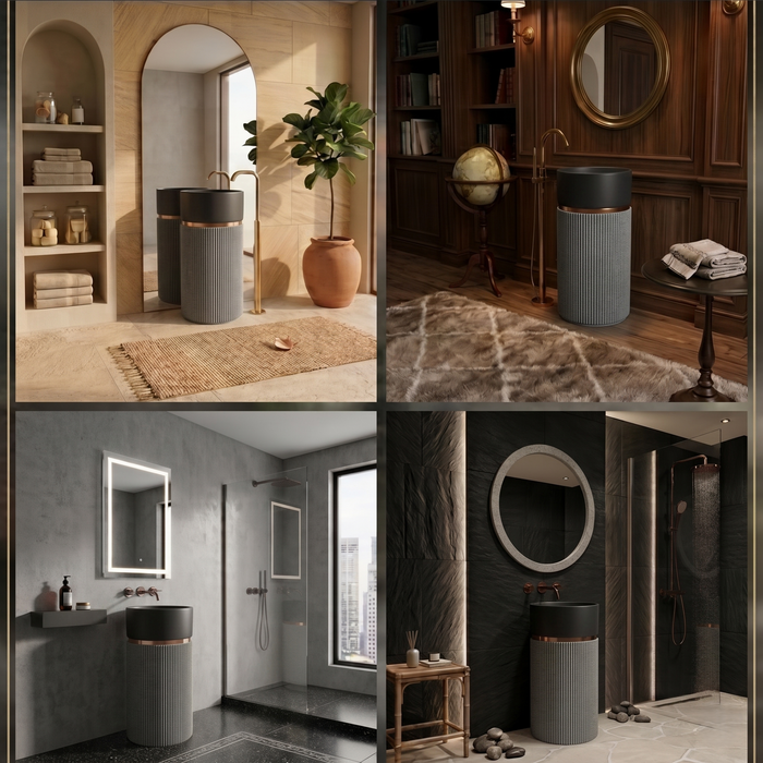 Bassino Round Freestanding Pedestal Wash Basin