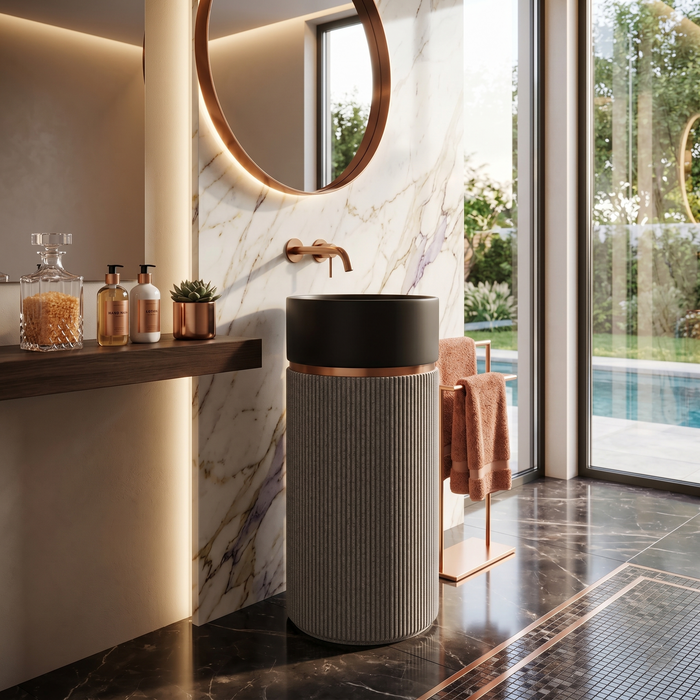 Bassino Round Freestanding Pedestal Wash Basin