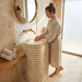 Bassino Textured Marble Pedestal Basin 