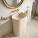 Bassino Textured Marble Pedestal Basin 