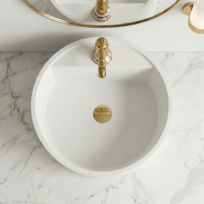Bassino Textured Round Pedestal Basin