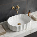 Bassino White Fluted Oval Countertop Wash Basin 
