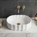 Bassino White Fluted Oval Countertop Wash Basin 