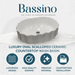 Bassino White Fluted Oval Countertop Wash Basin 