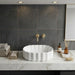 Bassino White Fluted Oval Countertop Wash Basin 