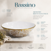Bassino White & Gold Decorative Round Countertop Wash Basin