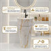 Bassino White & Gold Marble Effect Pedestal Basin 