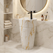 Bassino White & Gold Marble Effect Pedestal Basin 