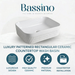 Bassino White Textured Rectangular Countertop Wash Basin 