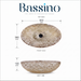 Bassino amber crystal glass table top wash basin 500x360x155 mm with textured faceted oval design for luxury modern bathroom countertop.