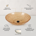 Bassino amber crystal glass table top wash basin 500x360x155 mm with textured faceted oval design for luxury modern bathroom countertop.