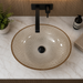 Bassino champagne textured glass table top wash basin, 430 x 320 x 120 mm oval countertop basin for modern luxury bathrooms