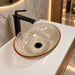 Bassino champagne textured glass table top wash basin, 430 x 320 x 120 mm oval countertop basin for modern luxury bathrooms