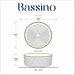 Bassino clear textured glass table top wash basin with gold rim, 450 x 450 x 150 mm round countertop basin for modern luxury bathrooms