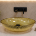 Bassino golden amber textured glass table top wash basin, 430 x 320 x 120 mm oval countertop basin for modern luxury bathrooms