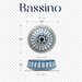 Bassino handmade ceramic table top wash basin 400 × 400 × 150 mm with blue and white decorative design and glossy finish for luxury bathrooms.