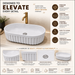Bassino matte ceramic oval countertop wash basin in white, 550 × 355 × 150 mm