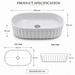 Bassino matte ceramic oval countertop wash basin in white, 550 × 355 × 150 mm