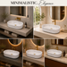 Bassino matte ceramic oval countertop wash basin with white marble finish, 550 × 355 × 150 mm