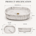 Bassino matte ceramic oval countertop wash basin with white marble finish, 550 × 355 × 150 mm