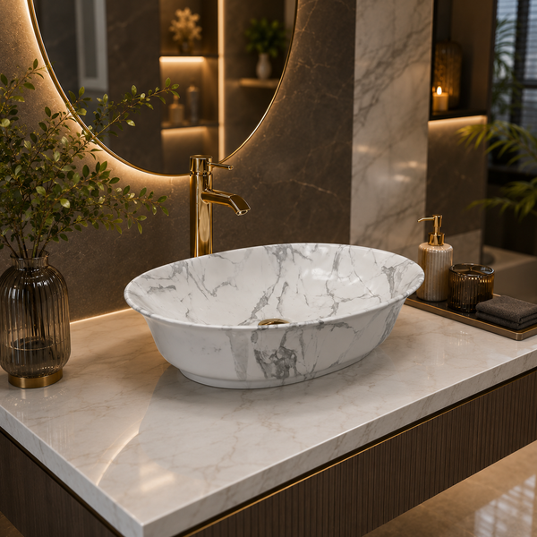 Premium Designer Table top/Counter top Wash Basin/Vessel sink (22x16x6 In)