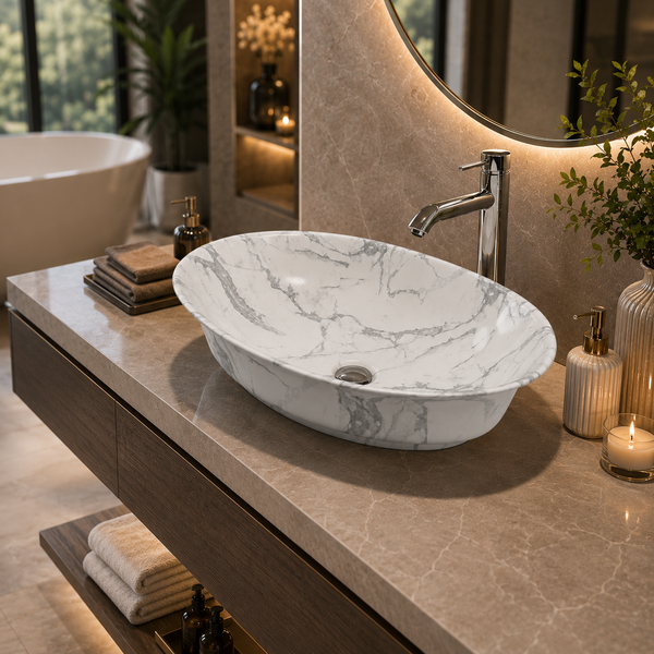 Premium Designer Table top/Counter top Wash Basin/Vessel sink (22x16x6 In)