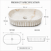 Bassino premium oval ceramic table top wash basin with matte ivory marble design