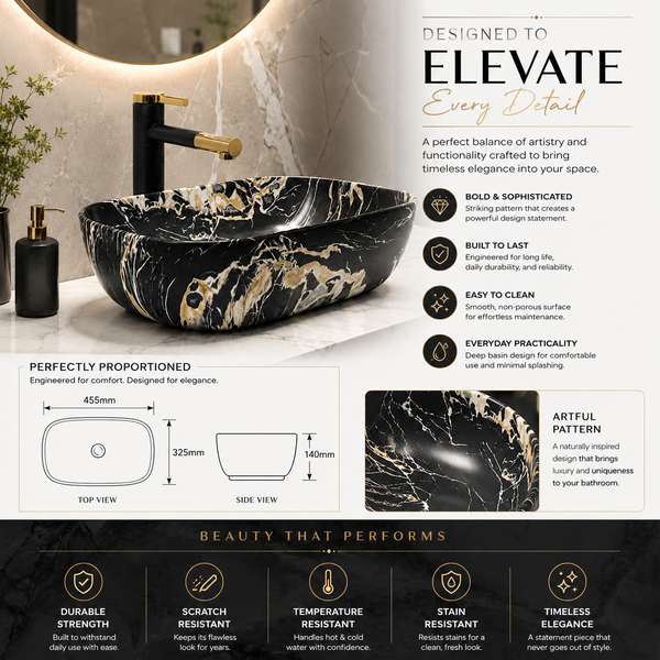 Premium Designer Table top/Counter top Wash Basin/Vessel sink (18x13x5.5 In)